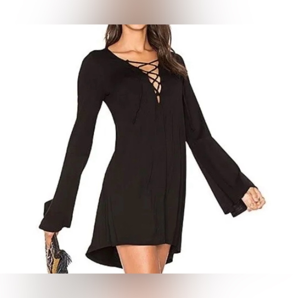 Michael Lauren Lace Up Bell Dress - S